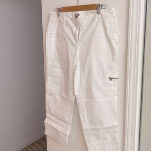 White Cropped Cotton Pants
